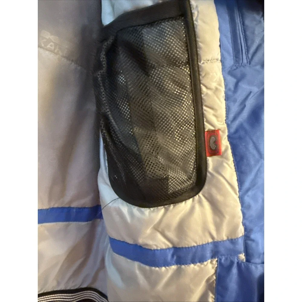 Karbon Kids Ski Snowboarding Jacket Blue Gray Hooded Sz 16‎ Winter Detach Hood